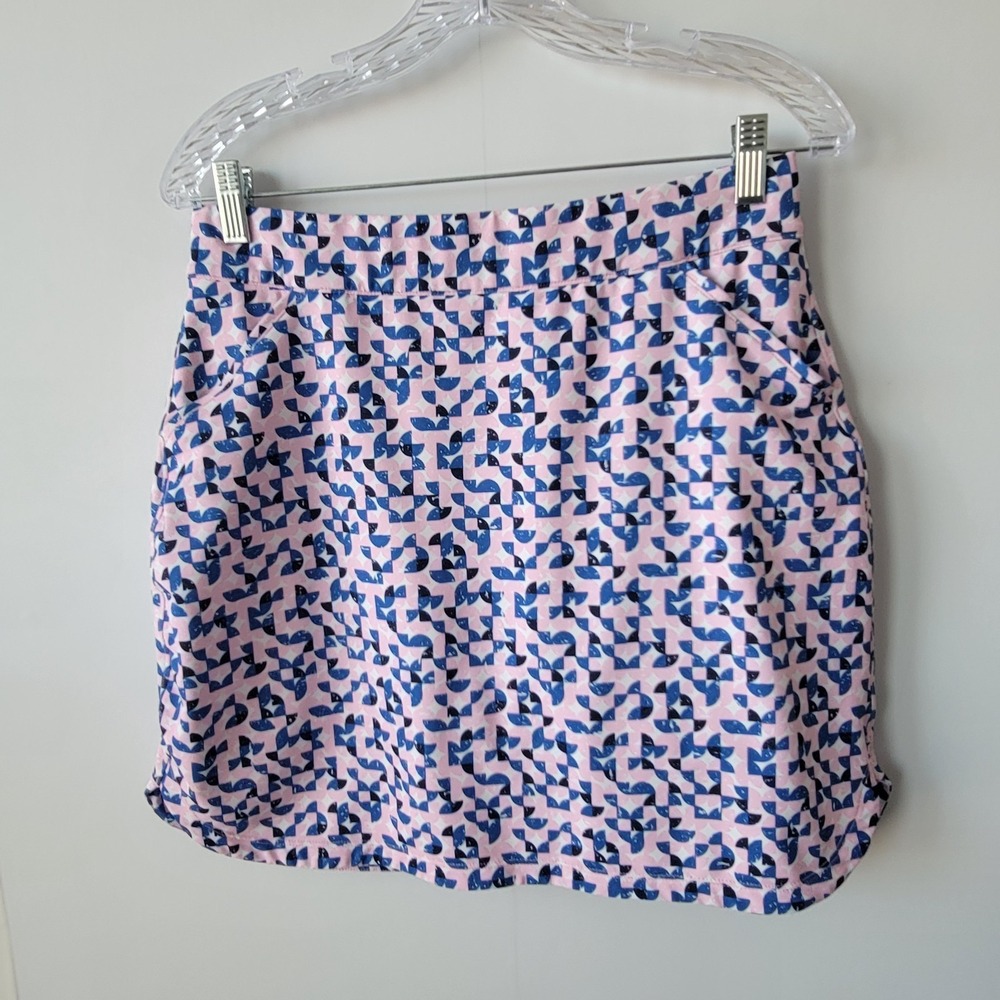 Peter Millar Women's Alice 18″ Petal Hem Skort size L Pink Geo Athletic gorpcor